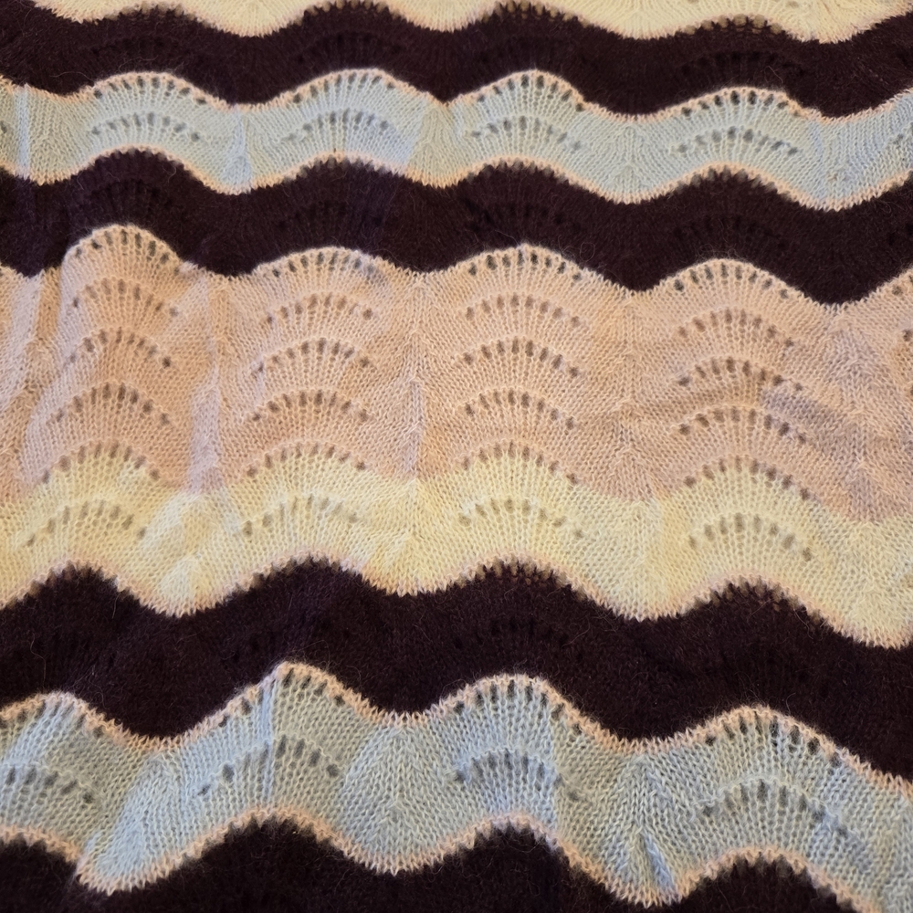 Loveshackfancy Chic Wave Pattern Crew Neck Sweate… - image 5